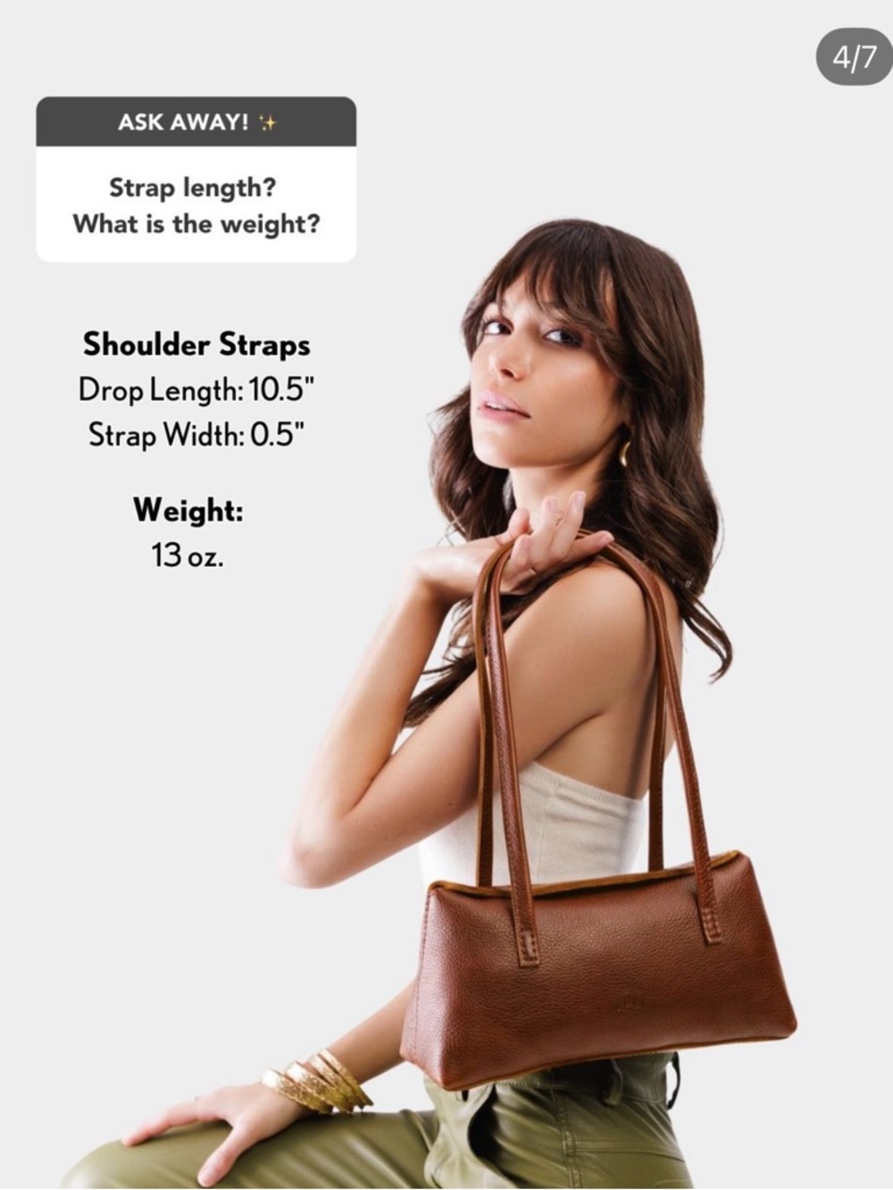 Portland Leather Goods Amelie Shoulder Bag – Coldbrew – Full Grain Leather